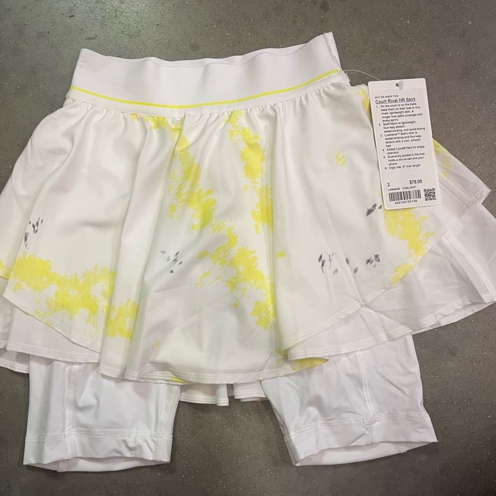 NWT Lululemon Court Rival HR Skirt